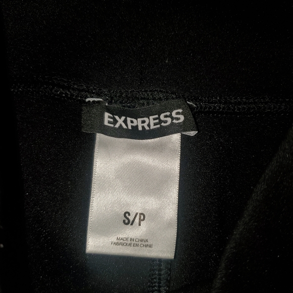 Express High-Waisted Black with Red and White Striped Leggings, Size Small - Picture 7 of 8